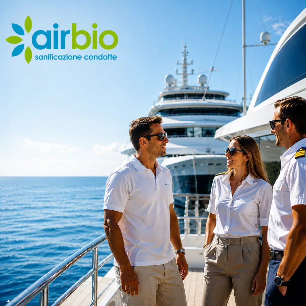 Captain and crew on the deck of a yacht