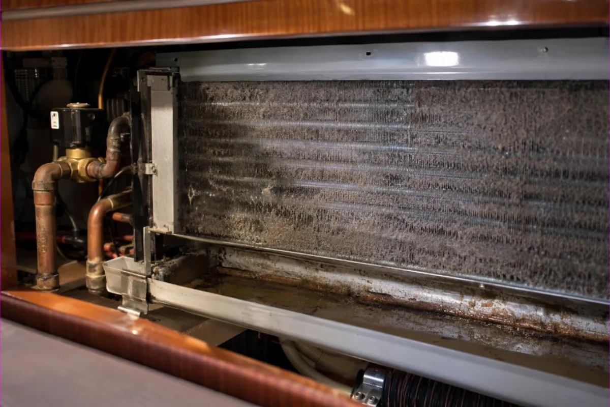 The same duct connection clean after post-refit sanitization