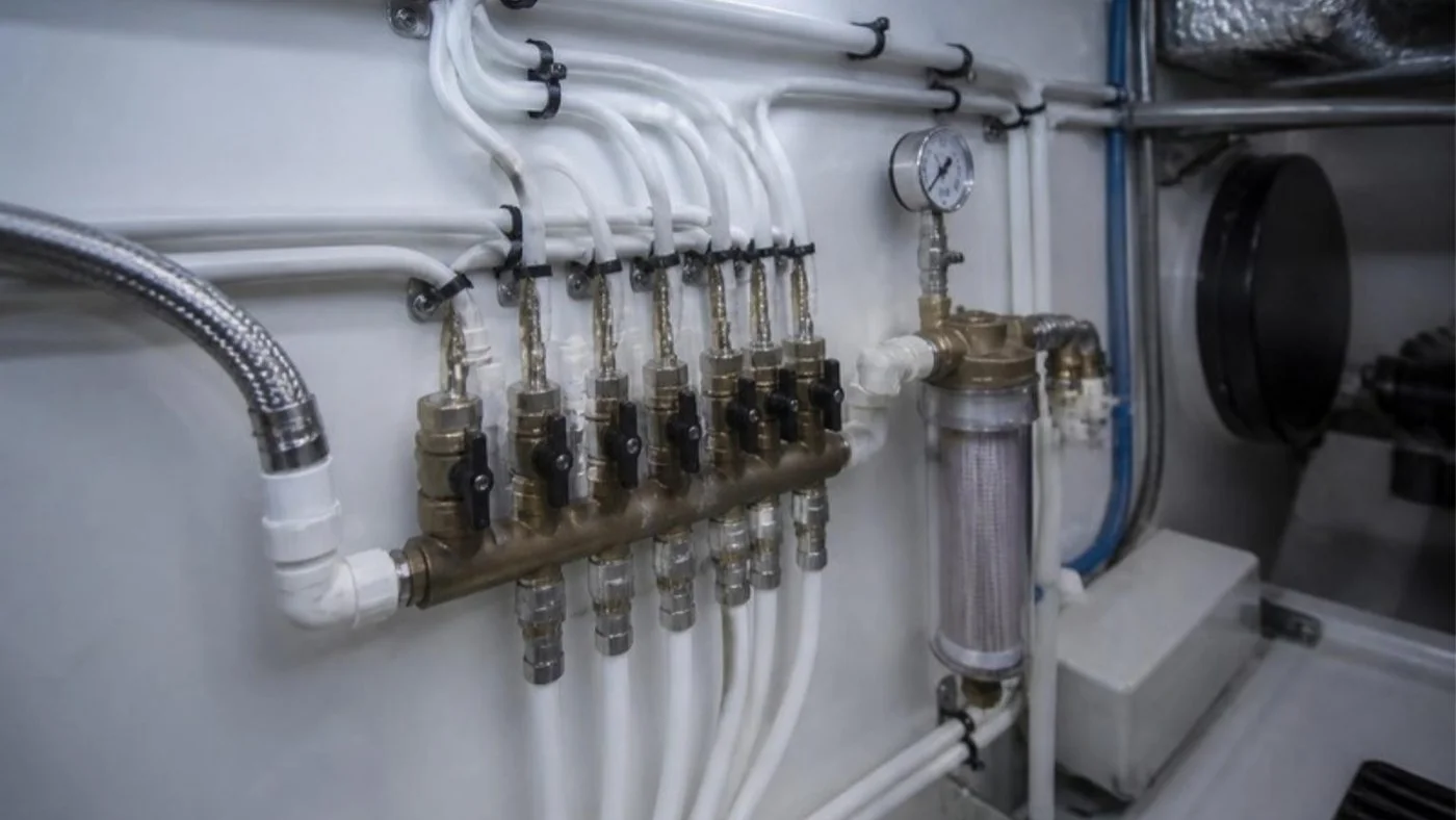 Yacht fresh water distribution manifold