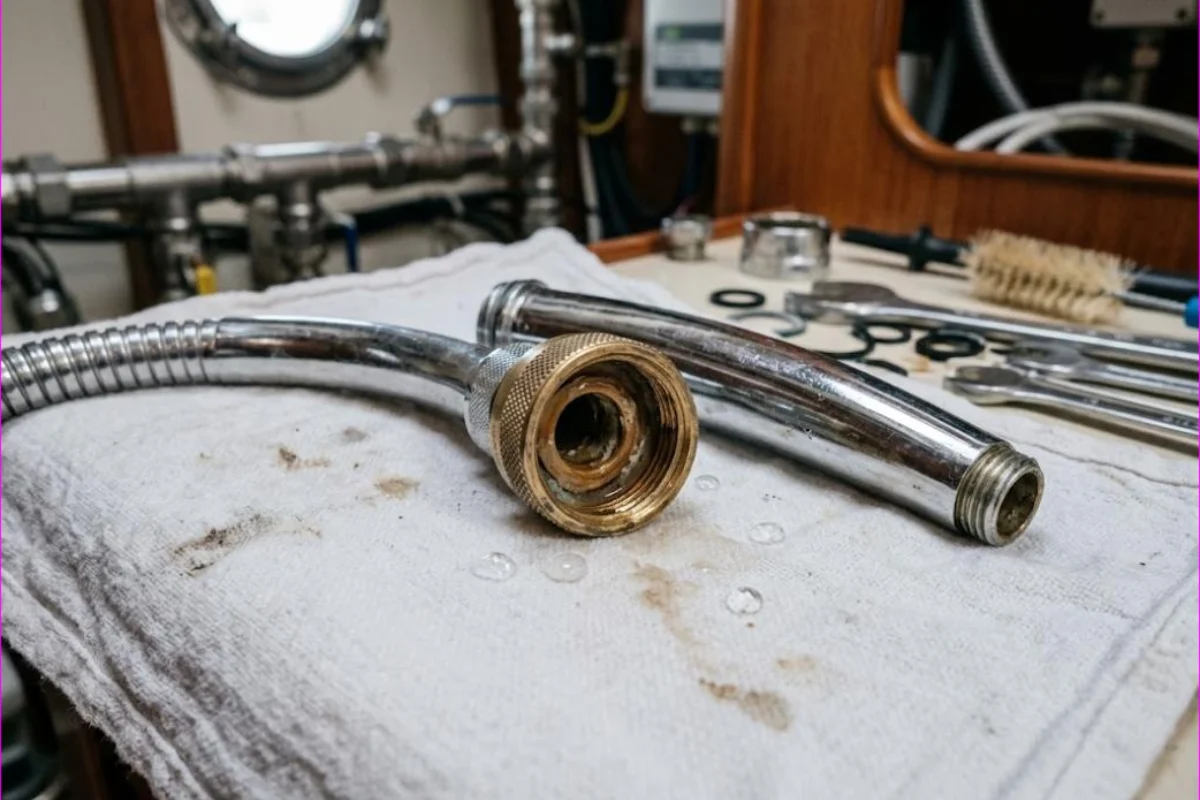 Water distribution system before treatment on a yacht